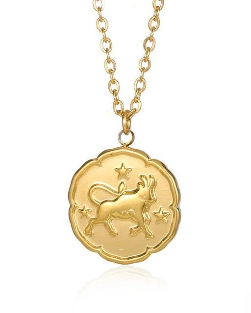 Zodiac Sign Necklace - Gold - Lervati