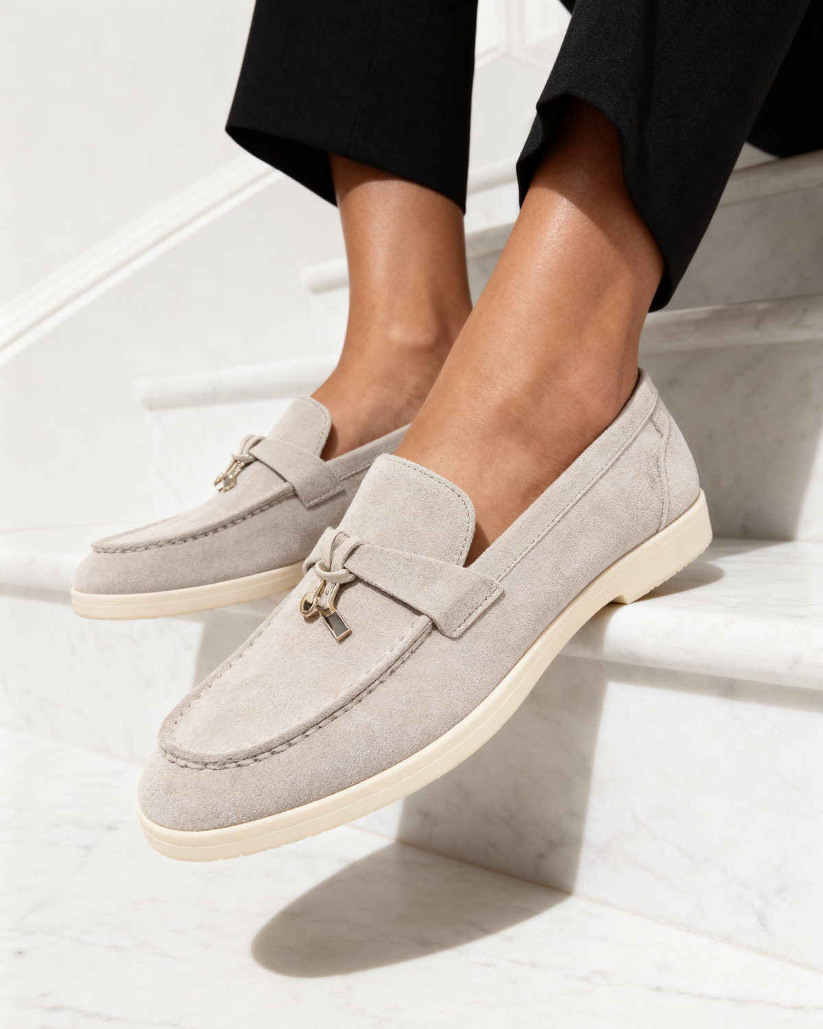 Lervati Suede Lady Loafers - Lervati