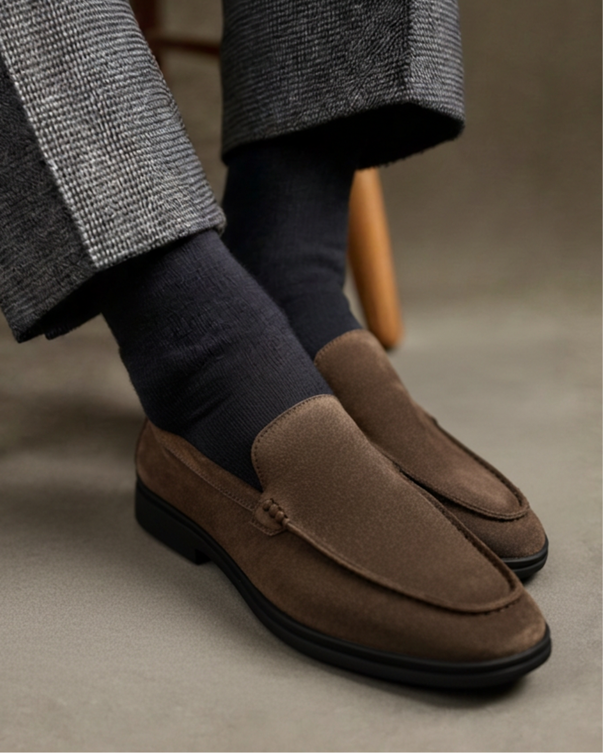 Premium Suede Loafers - Black Soles - Lervati