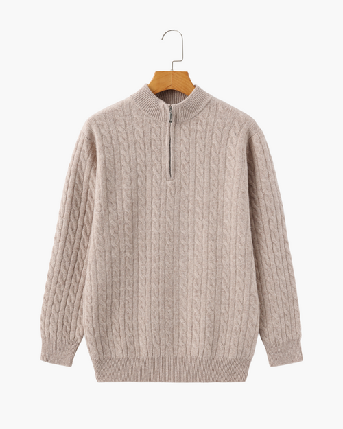 100% Cashmere Woven Half Zip - Lervati