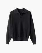 Textured Knit Polo Sweater - Lervati