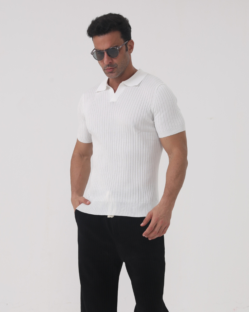 Florence - Ribbed Cotton Polo - Lervati