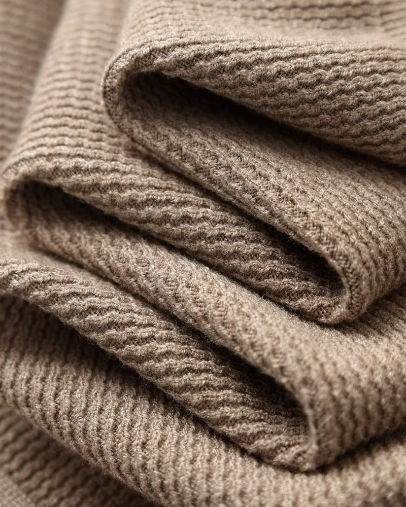 Textured Knit Polo Sweater - Lervati