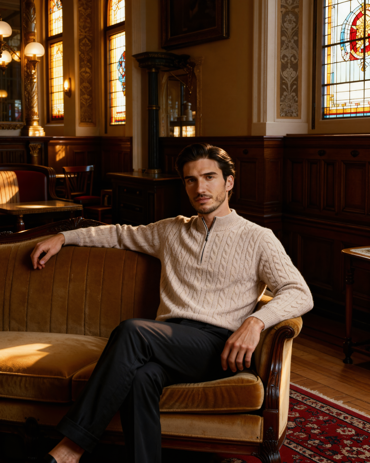 100% Cashmere Woven Half Zip - Lervati