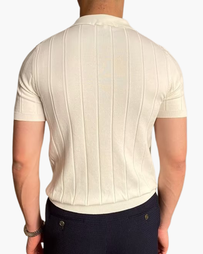 Cannes Ribbed Cotton Polo - Lervati