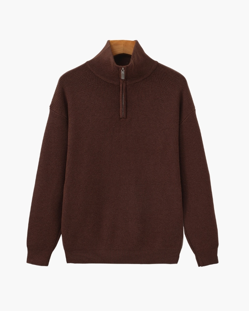 Refined Half-Zip Knit Pullover - Lervati